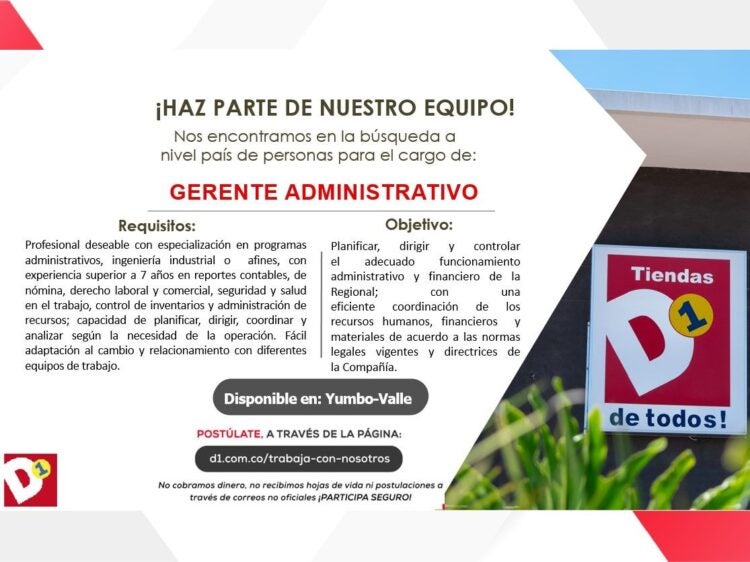 Trabajo en Tiendas D1