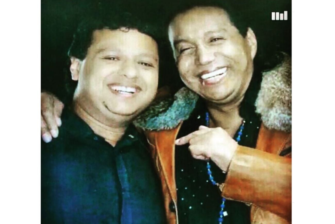 Rafael Santos en su juventud y Diomedes Díaz