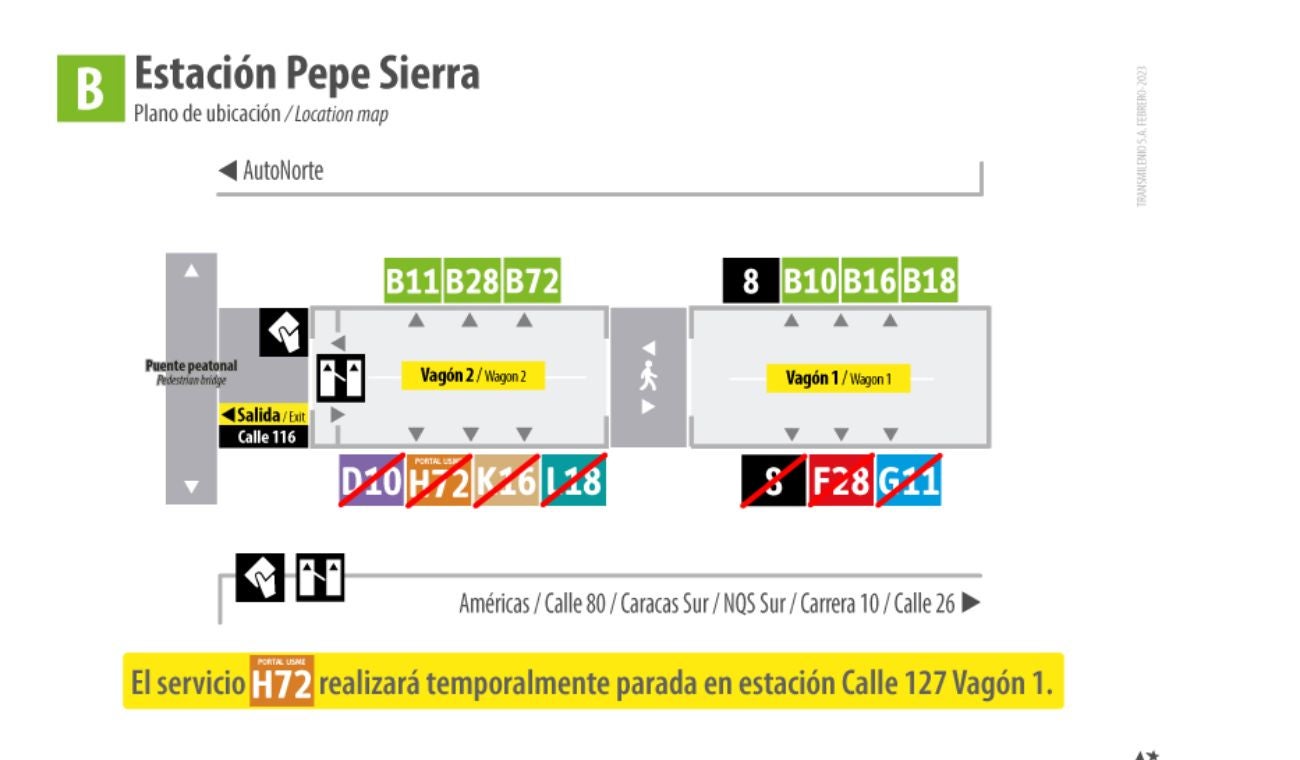 Estación Pepe Sierra tendrá cambios temporales