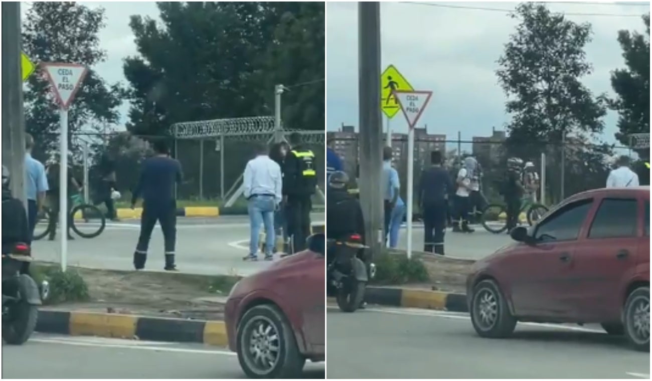 Protesta de trabajadores cerca a la calle 80