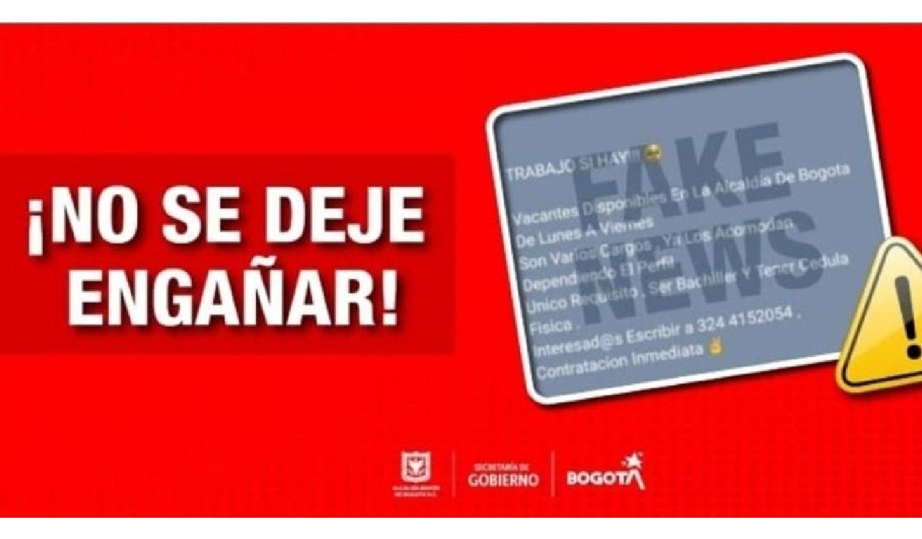 Trabajo en Alcaldía de Bogotá es falso