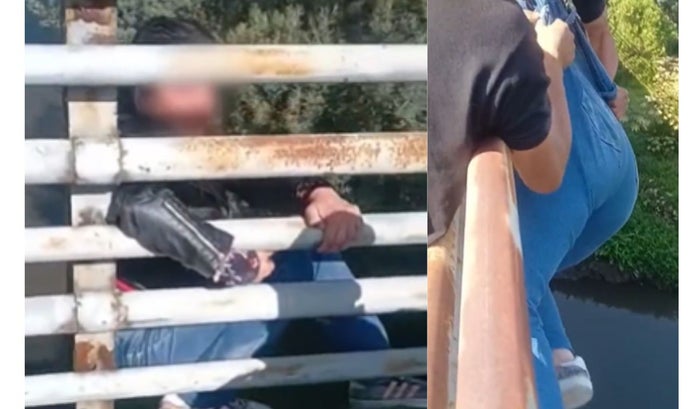 Policía le salvó la vida a mujer que quería saltar desde un puente