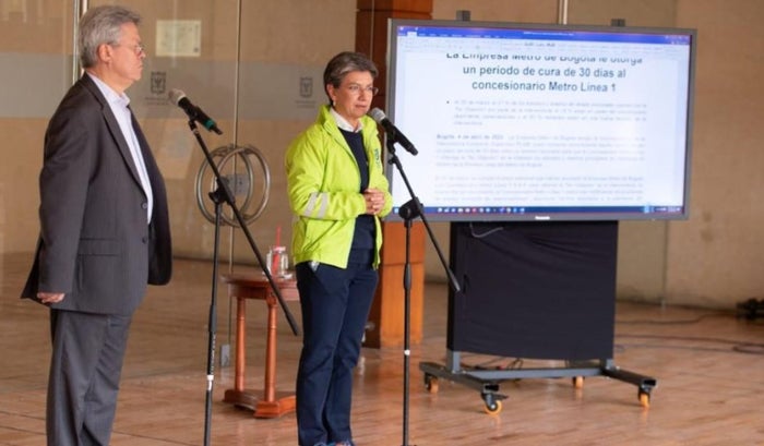 Claudia López da nuevo plazo a consorcio chino