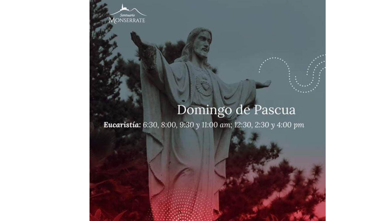 Horarios misas en Monserrate Semana Santa