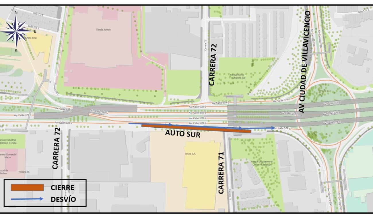 cierre de carriles en la Autopista Sur