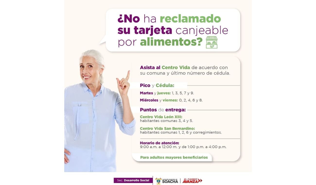 Bonos de mercado para adulto mayor en Soacha