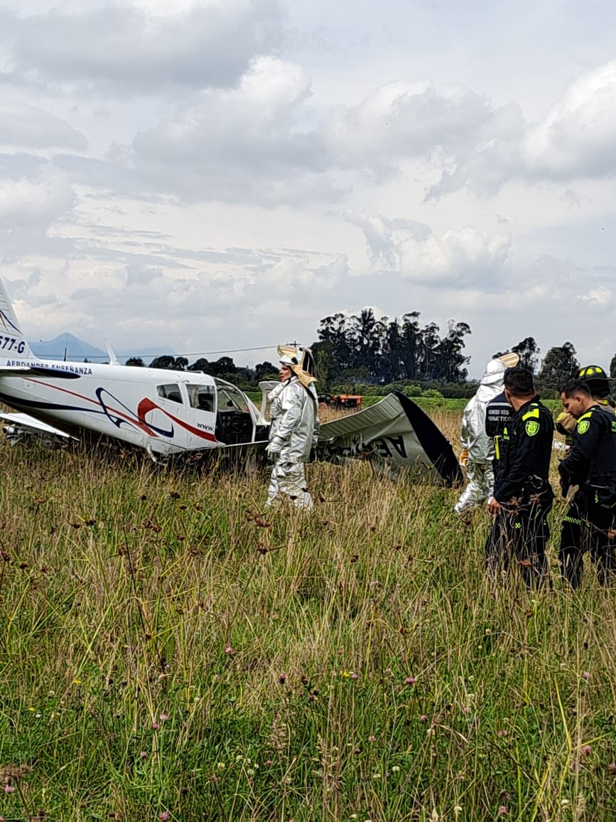 Aeronave accidentada a las afueras de Bogotá.
