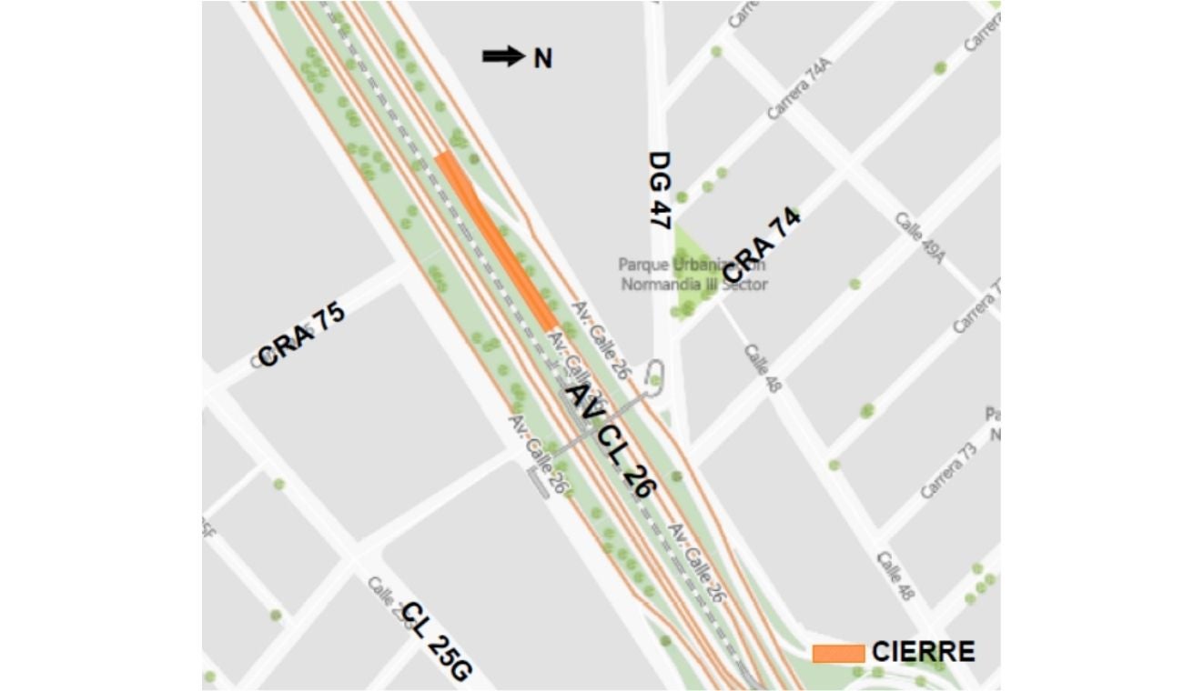 Cierre de calzada de TransMilenio