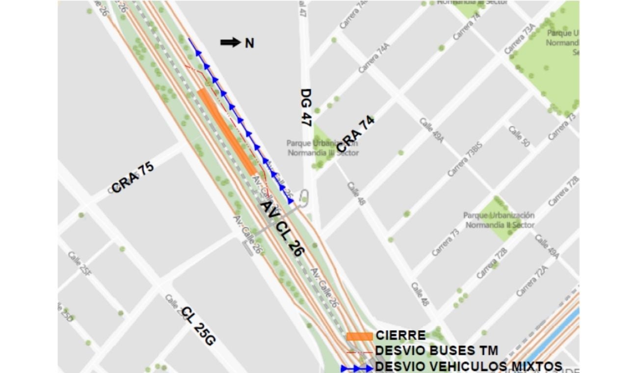 Manejo vehicular por cierre de calzada de TransMilenio