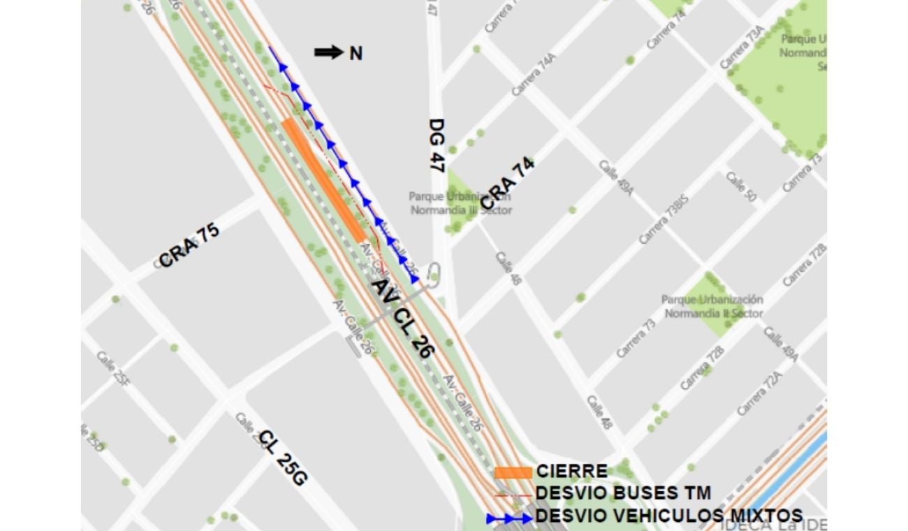 Manejo vehicular por cierre de calzada de TransMilenio