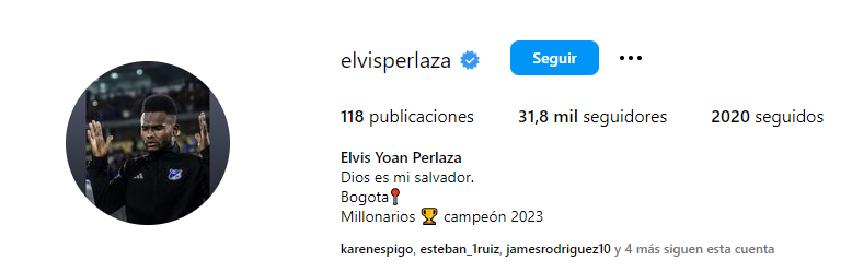 Elvis Perlaza y su mensaje de Millonarios Campeón