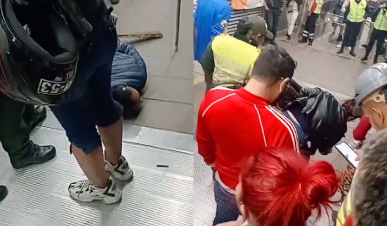 Paloterapia a ladrón en TransMilenio