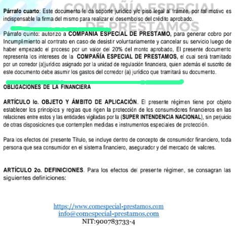 Contrato estafa crédito