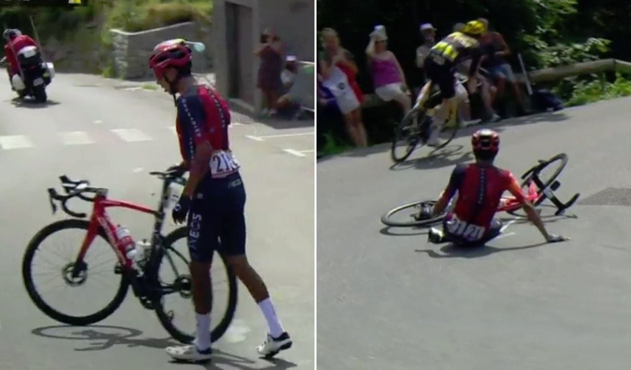 Egan Bernal se cayó en la etapa reina del Tour de Francia 2023