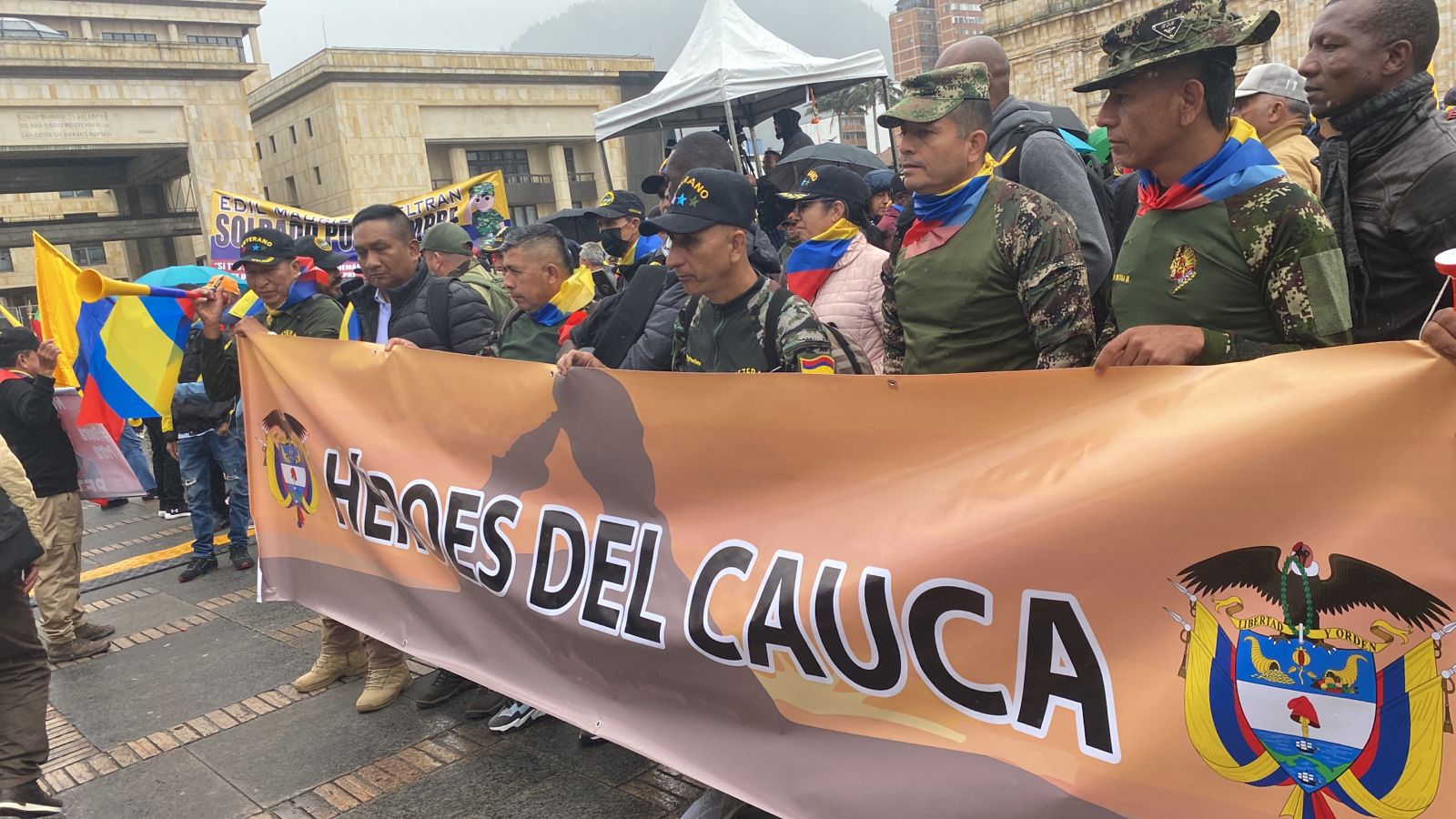 Veteranos en la Plaza de Bolívar
