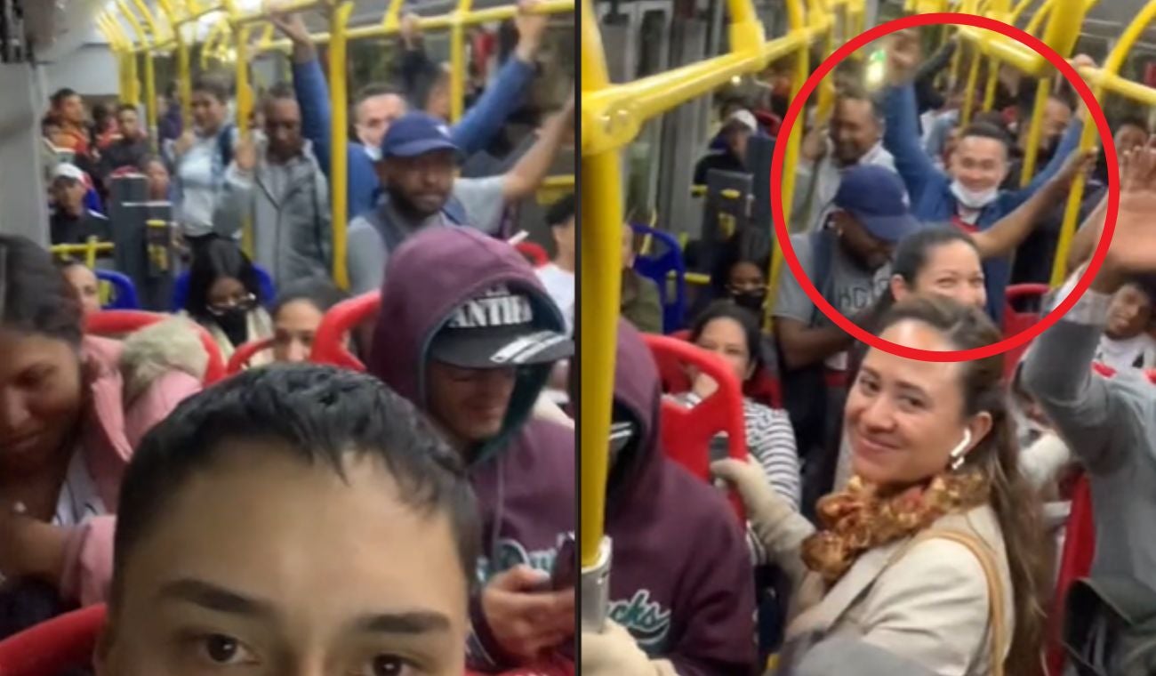 Antes los reclamos de su novia joven grabó video en Transmilenio