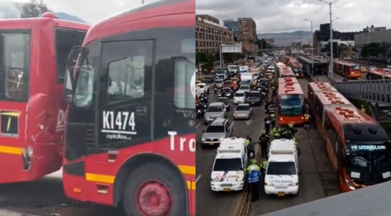 Accidente entre buses de Transmilenio