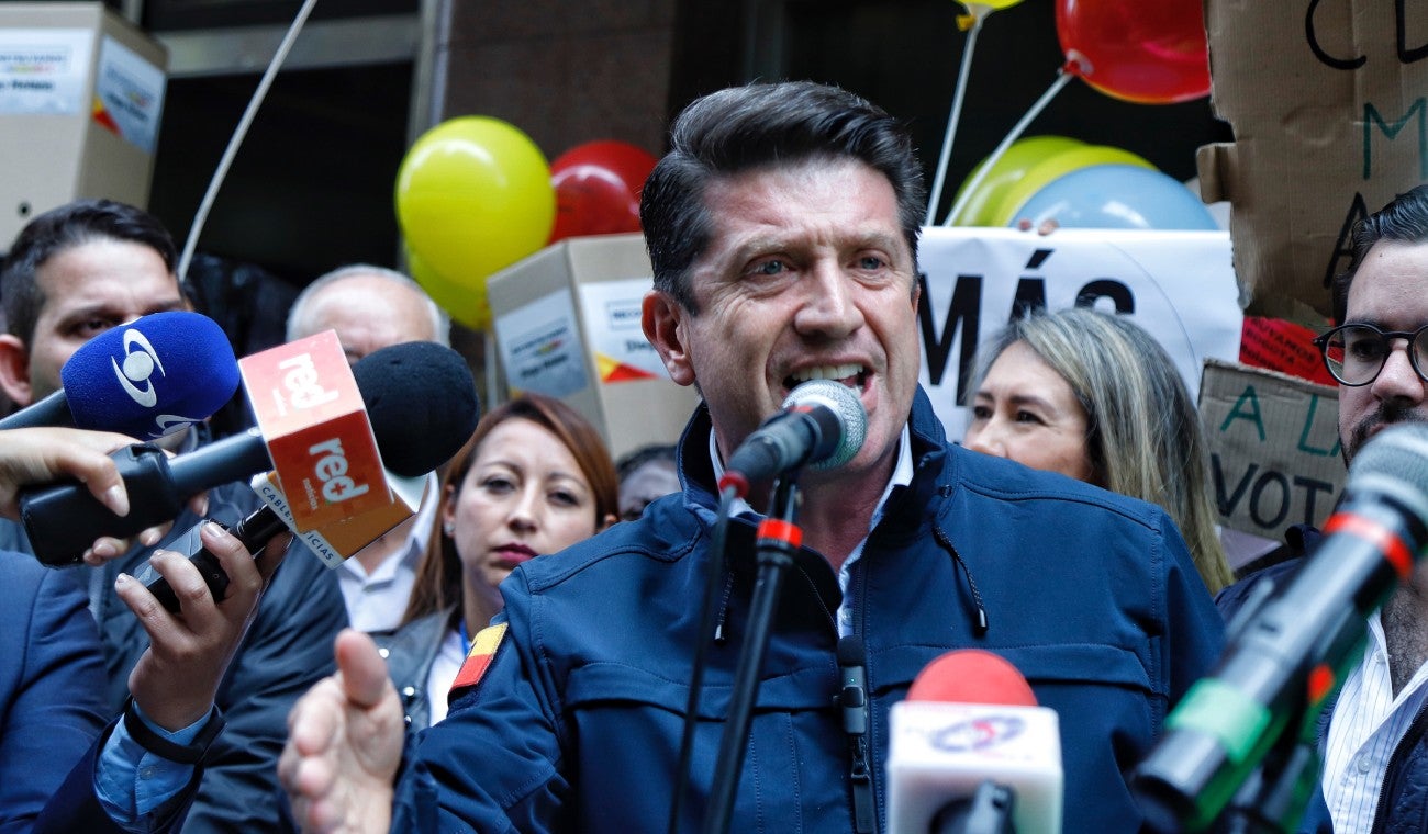 Diego Molano en su inscripción como candidato a la alcaldía de Bogotá