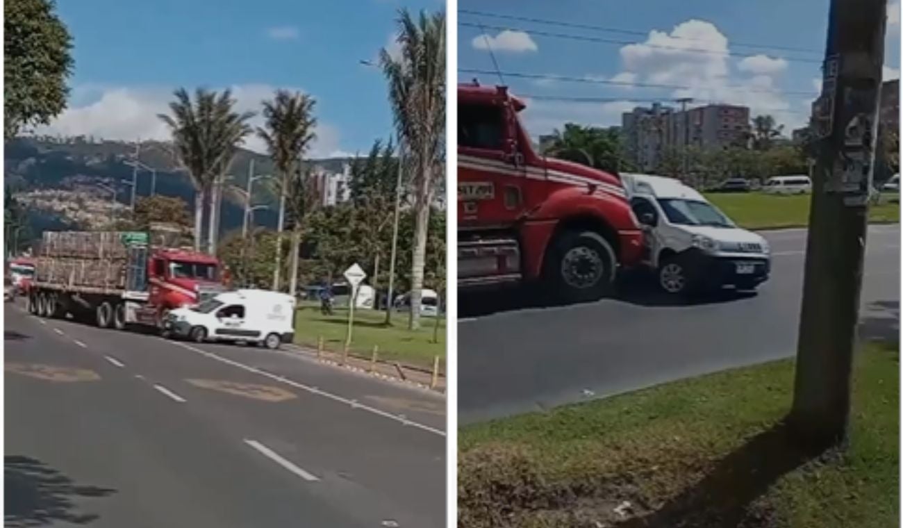 Mulero choca intencionalmente a furgón en Bogotá