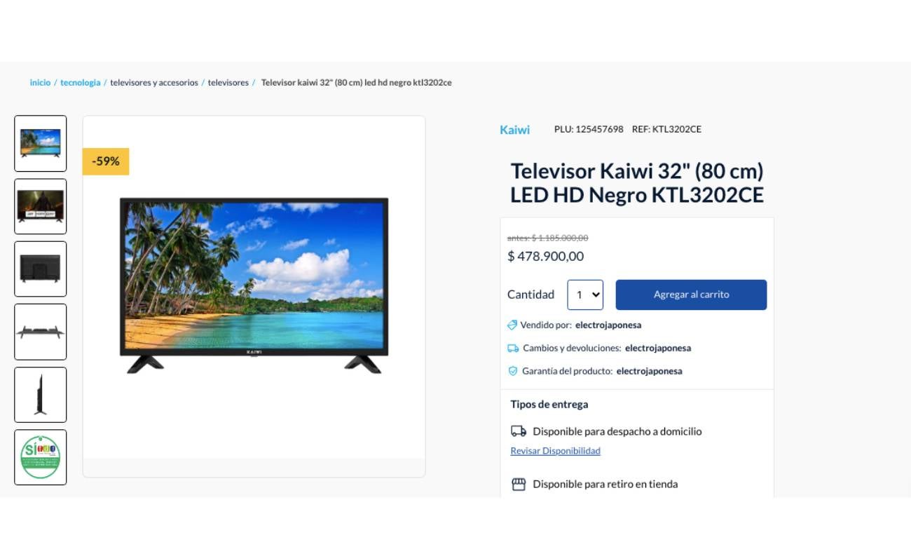 Televisores en promoción a 500.000 en PepeGanga