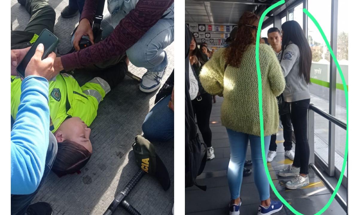 Policía fue lanzada de estación de Transmilenio