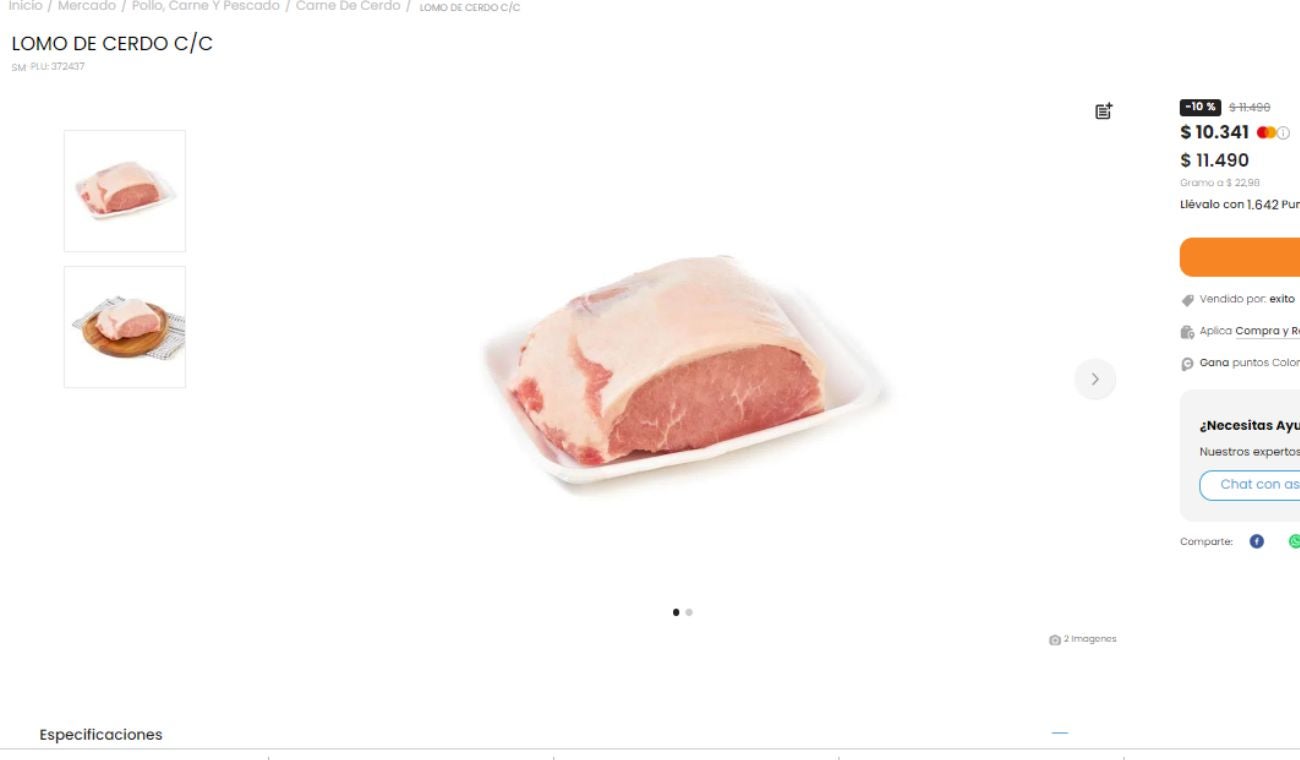 Carne de cerdo barata