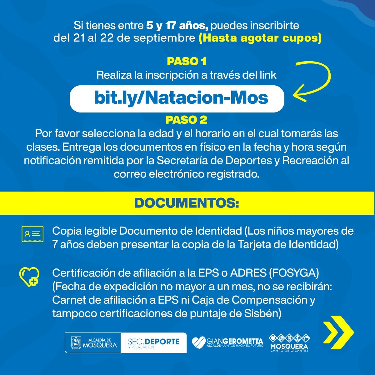 Clases de natación en Mosquera