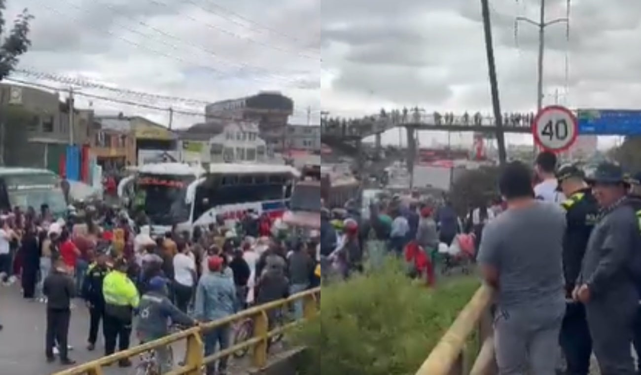 Marchas en la vía a Mosquera