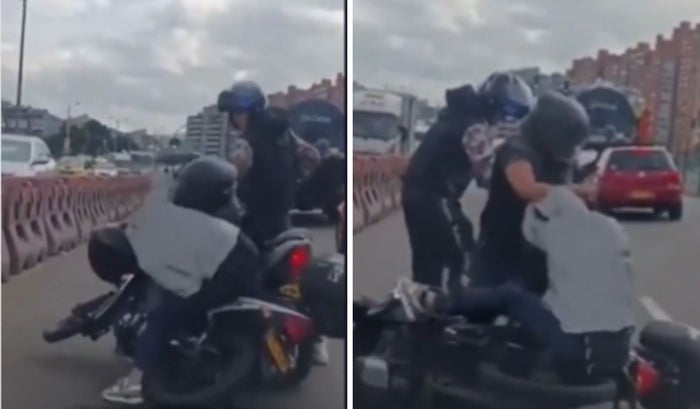 Ciudadanos grabaron el momento en que moteras se agarraron a golpes en Bogotá