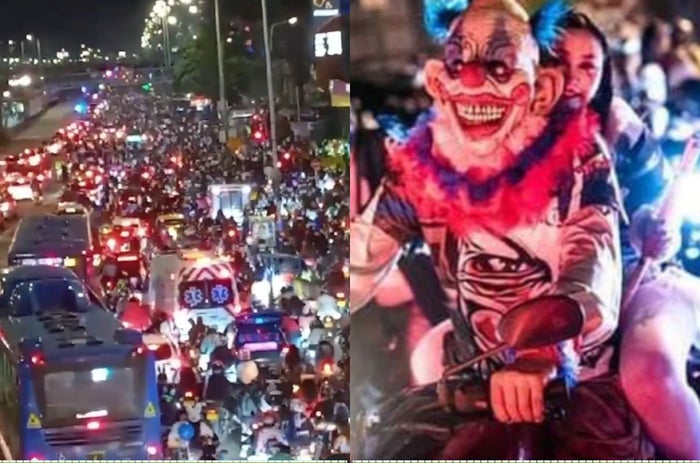 Dos mil moteros se tomaron las calles de Bogotá con caravana de Halloween