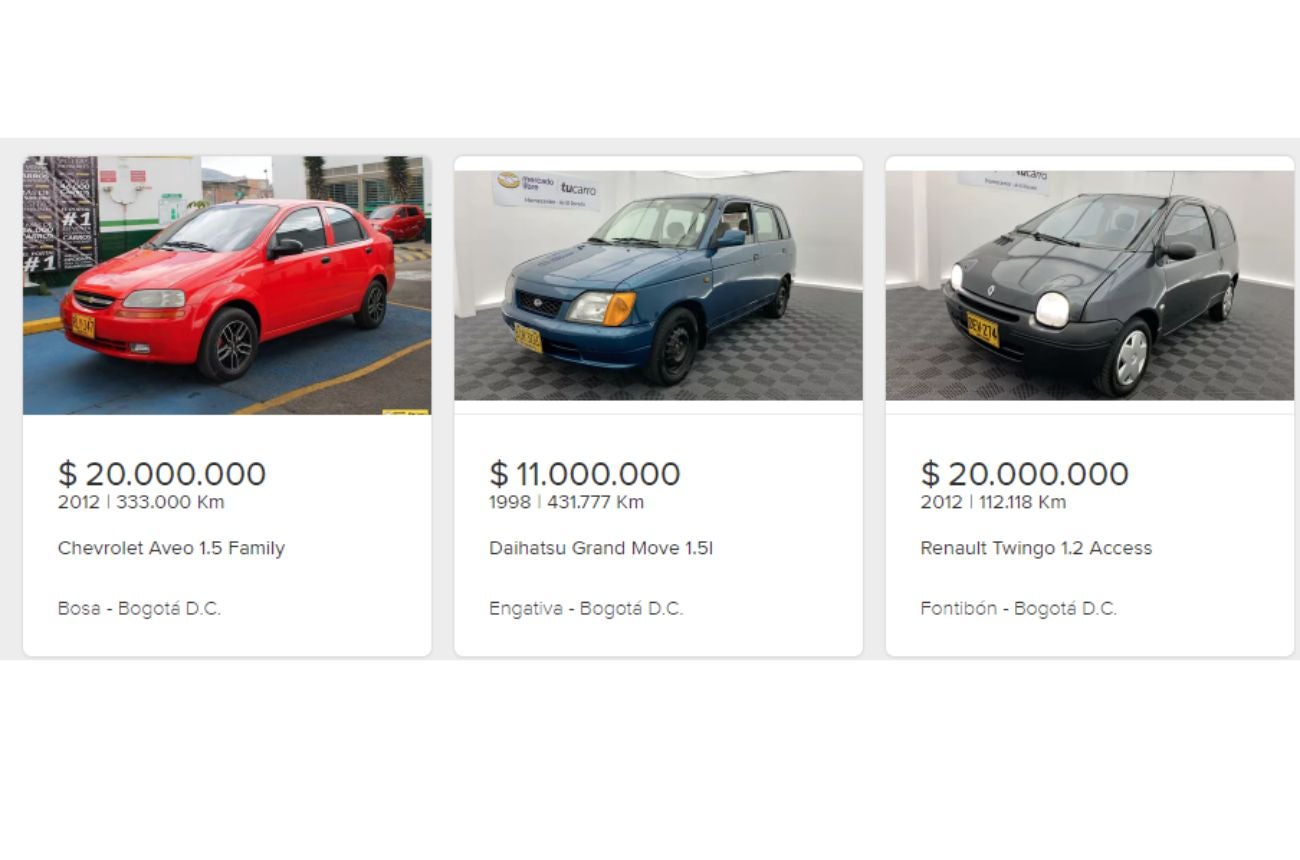 Modelos de carros para comprar por $20 millones en Colombia