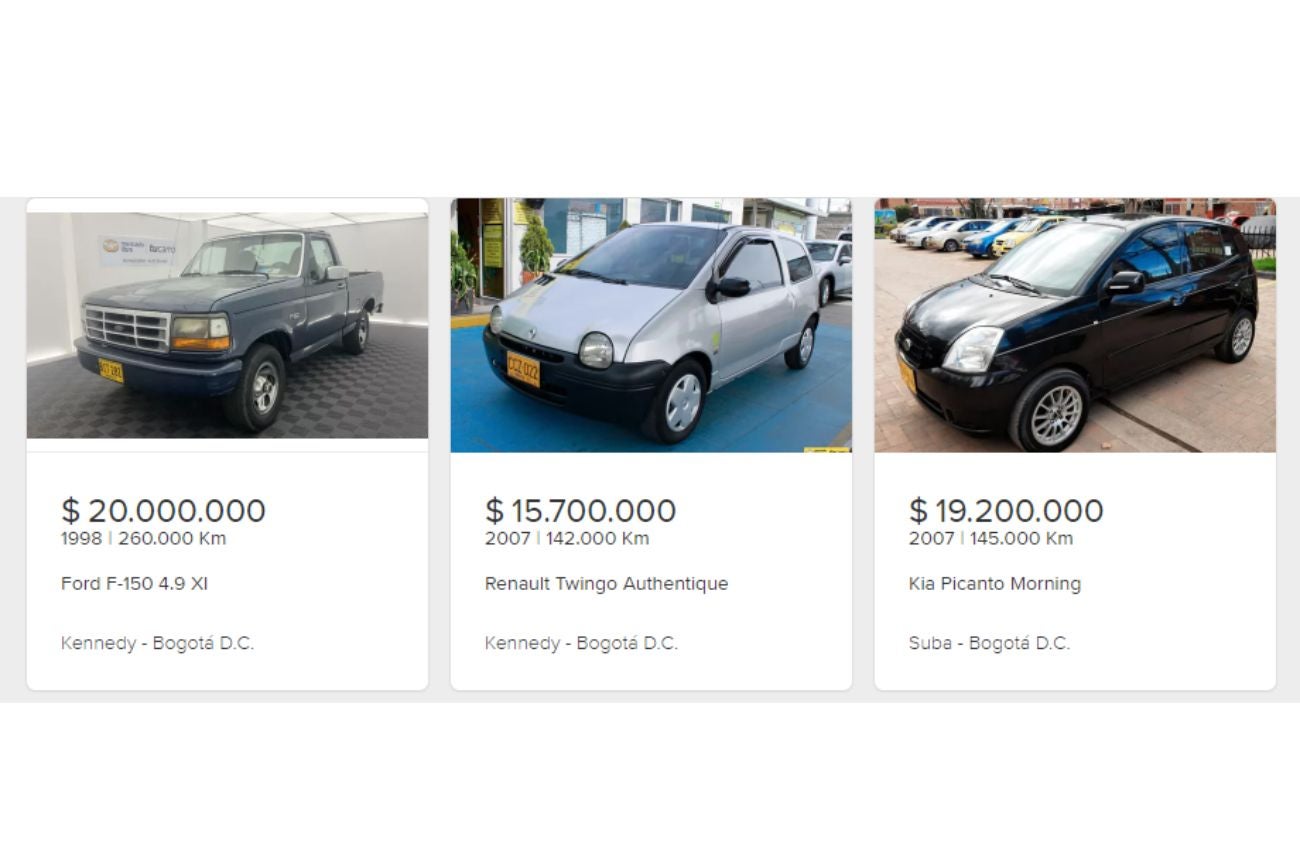 Modelos de carros para comprar por $20 millones en Colombia