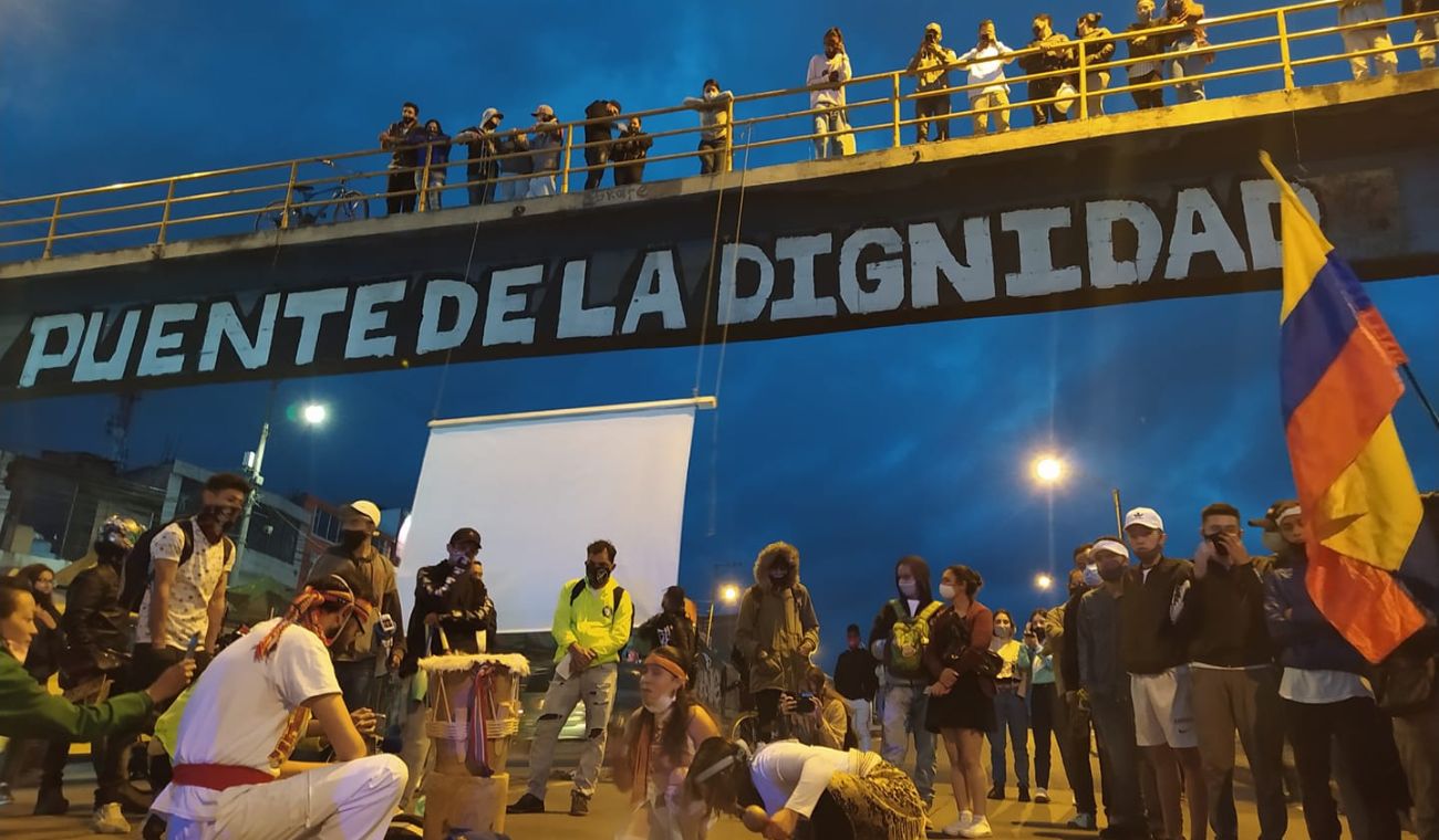 Manifestaciones colapsan la movilidad en Usme, exactamente en el sector del Puente de la Dignidad
