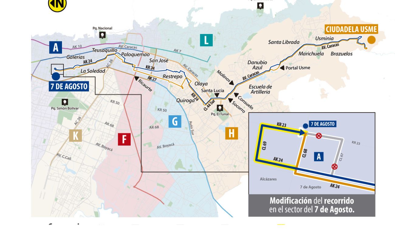 A720 7 de agosto - H720 Ciudadela Usme