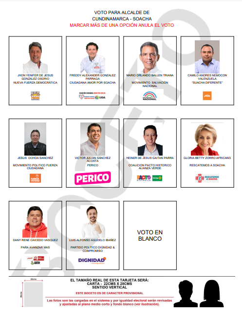 Tarjetón Alcaldía de Soacha