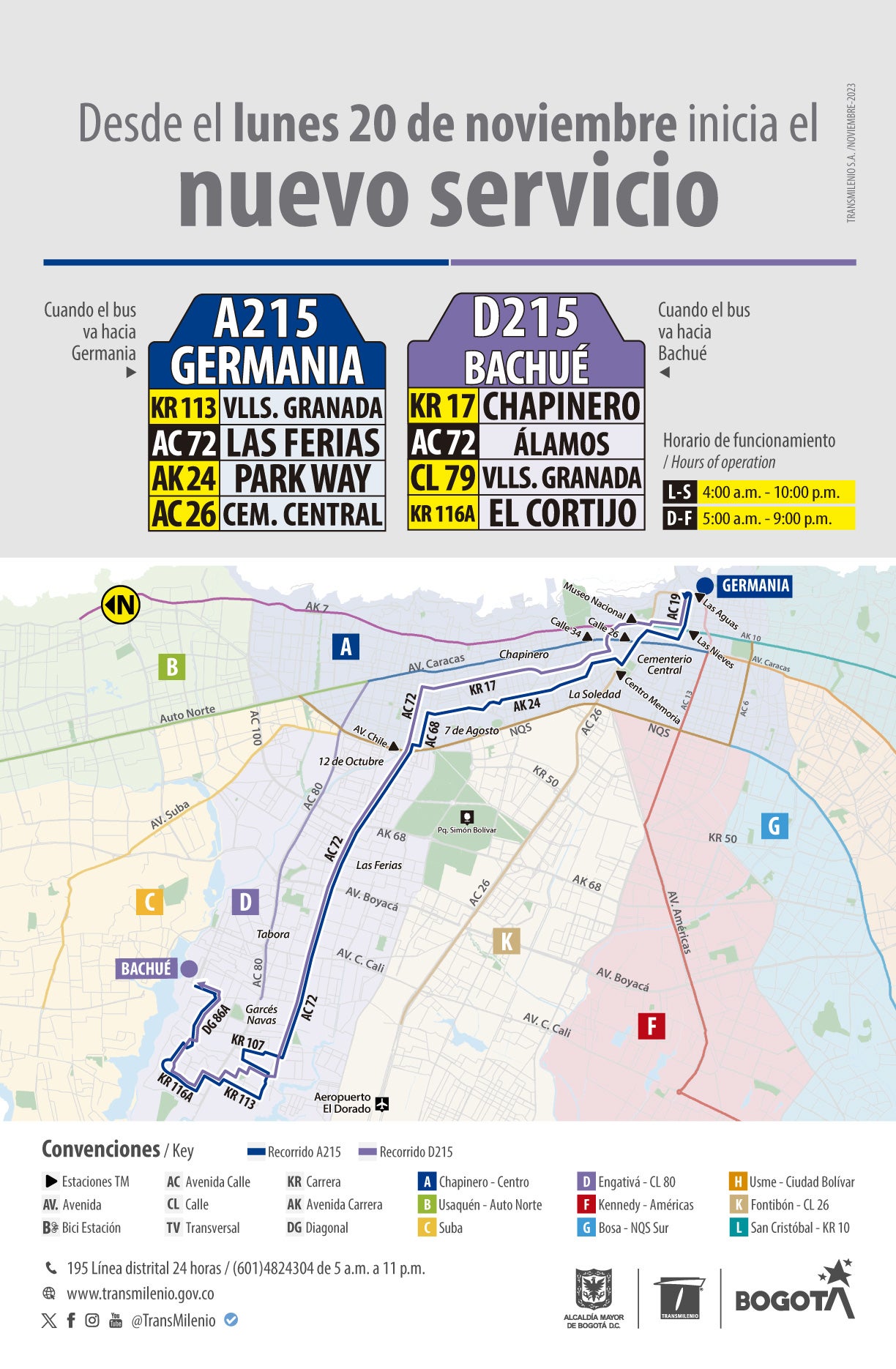 Nueva ruta del SITP, A215 Germania-D215 Bachué, conectará el centro de Bogotá con Engativá