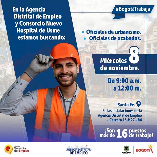 Feria de empleo en Bogotá ofrece 16 vacantes para profesionales en construcción