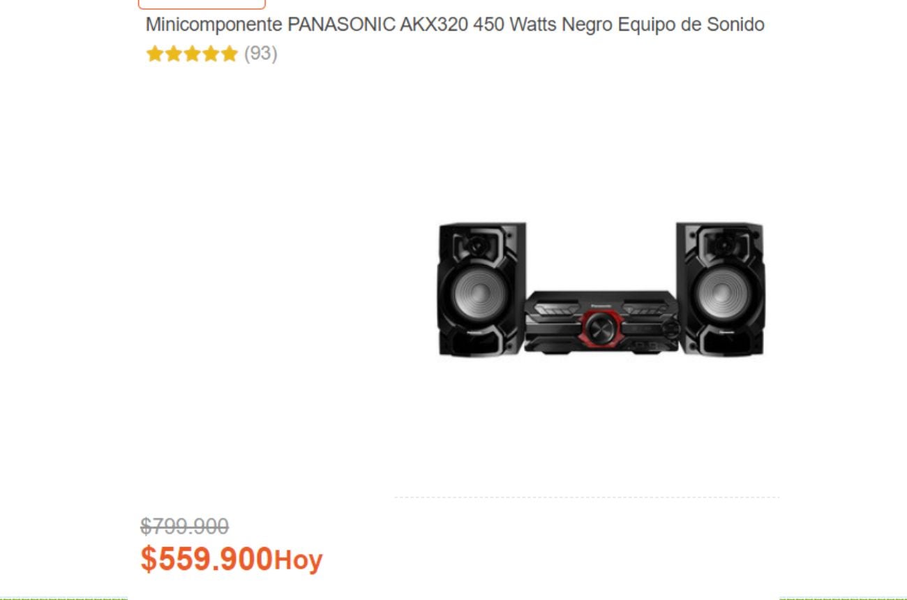 Falabella descuentos: equipos de sonido a mitad de precio