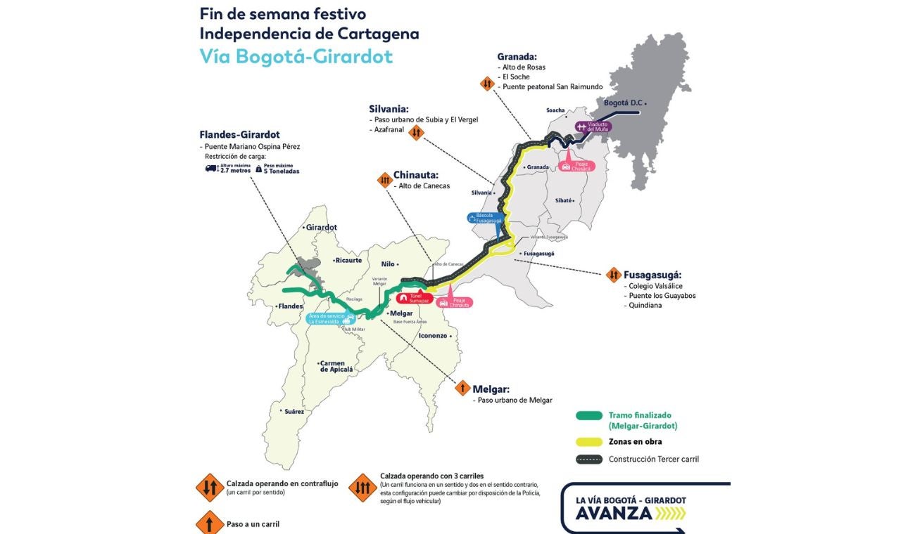 Así funcionará la carretera este fin de semana festivo 13 de noviembre