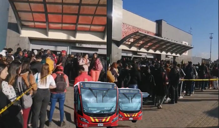 Pasajeros de Transmilenio reportan largas filas para ingresar al Portal Américas debido a los torniquetes anticolados