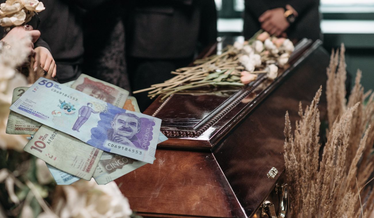 Funeral, ataúd rodeado de flores