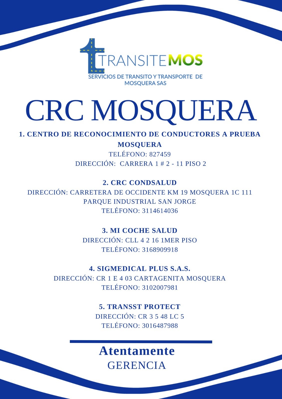 centros médicos para realizarse exámenes en Mosquera