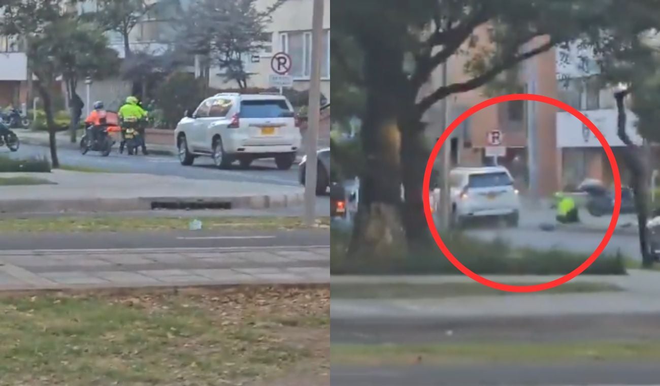 Falsos policías robando camioneta en Bogotá