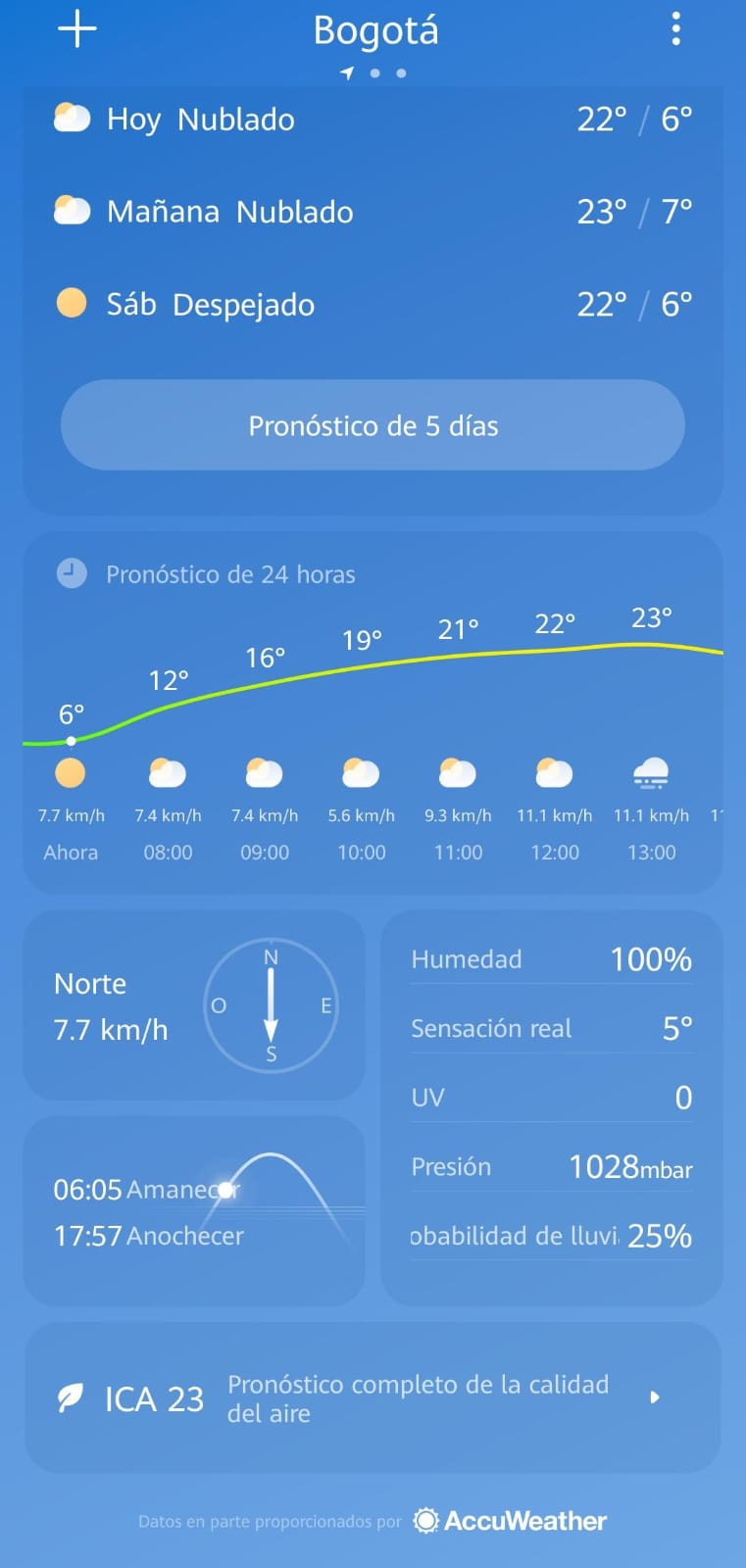 Clima en Bogotá HOY 4 de enero de 2024