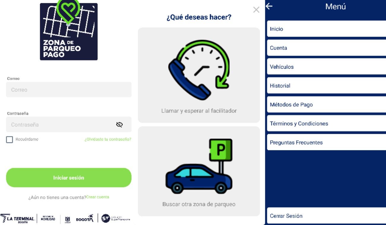 Aplicación zonas de parqueo pago en Bogotá