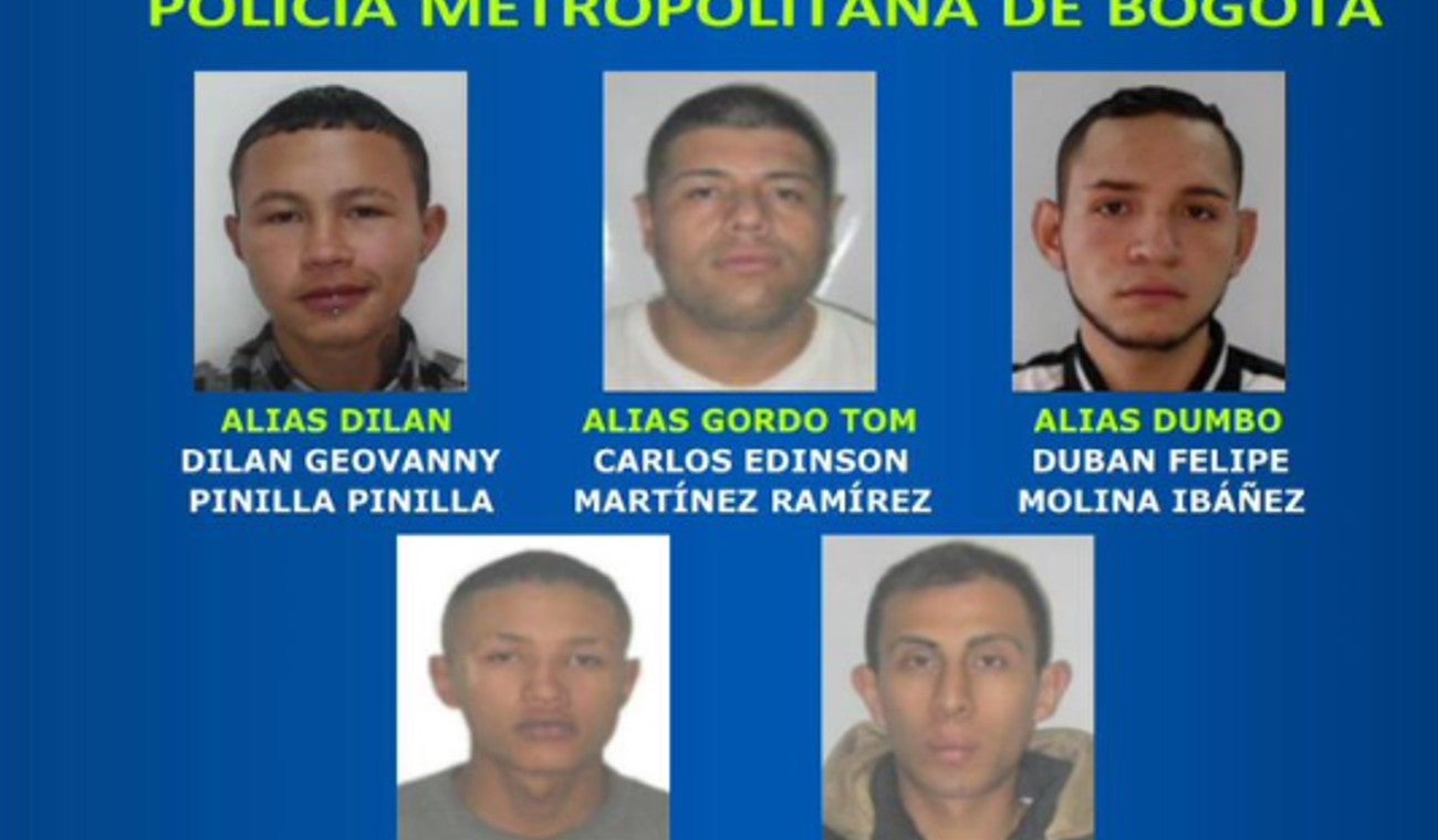 Delincuentes más buscados en Bogotá