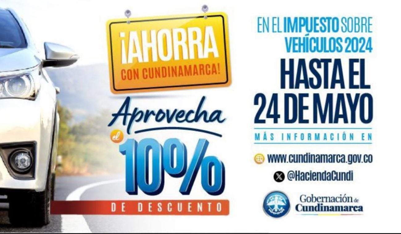Descuento en impuesto vehicular en Cundinamarca
