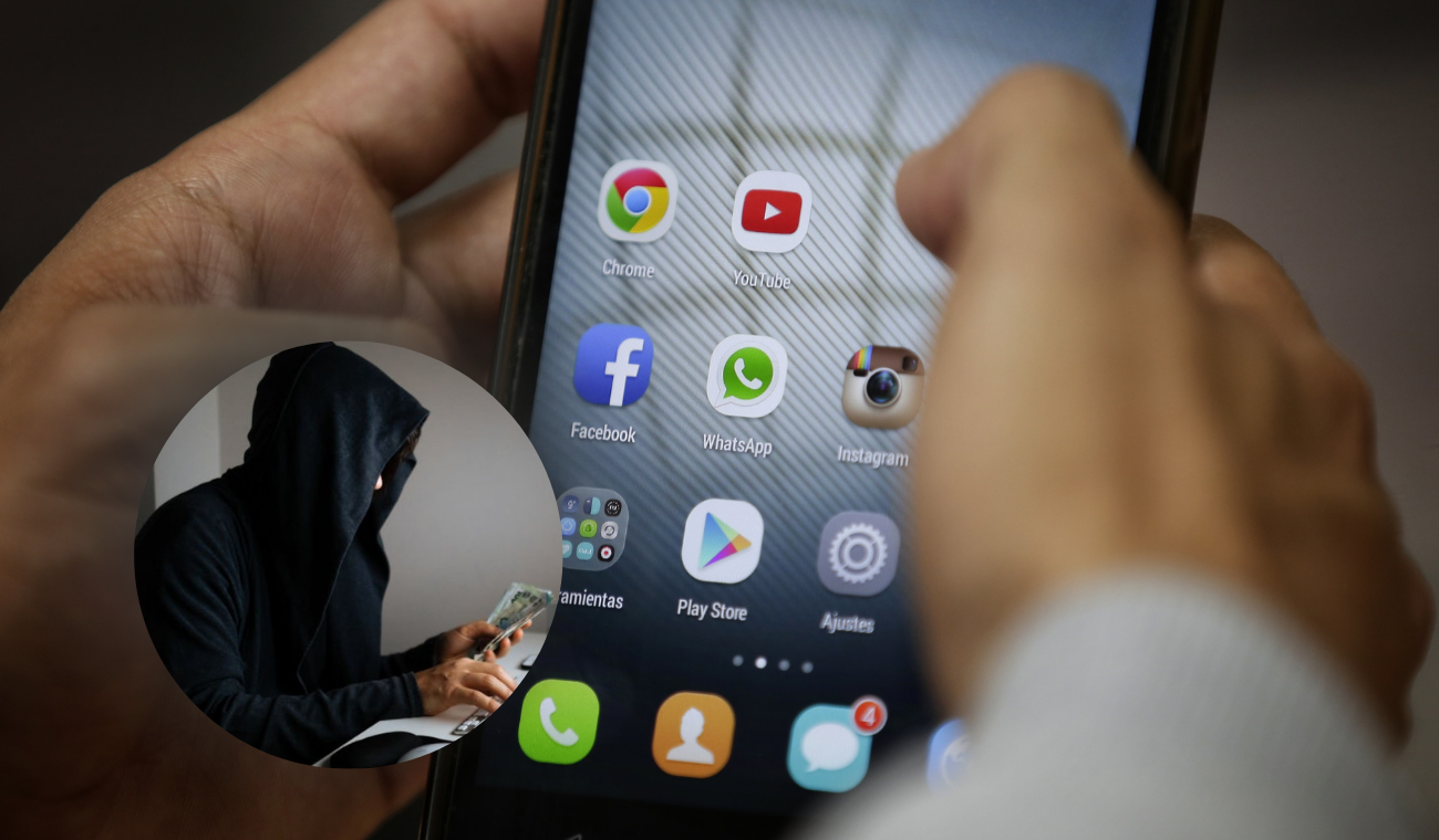 Persona manejando su celular