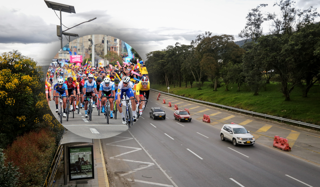 Paso de ciclistas del Tour Colombia por las vías de Bogotá