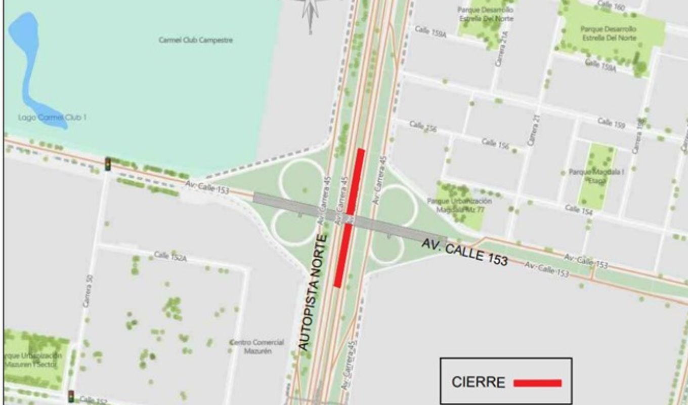 Cierre en autopista norte